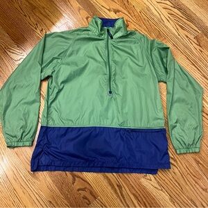 Vintage LL Bean Windbreaker Pullover 1/2 Zip Green and Blue Women’s L